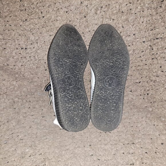 TUK-T.U.K. Creepers-White/Black Faux Leather-3 Buckle Closure Shooties-Sz 8-EX - Picture 8 of 8